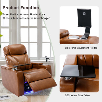 Power Motion Recliner Electric Power Recliner with USB Charging Port,